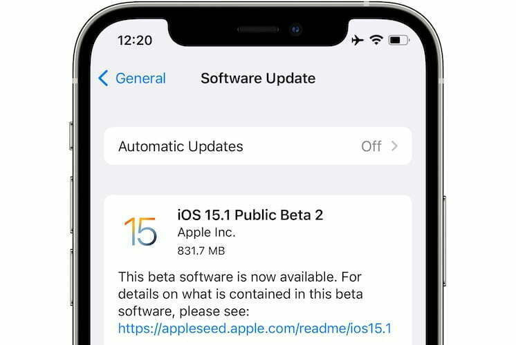 iOS 15.1 Public Beta 2